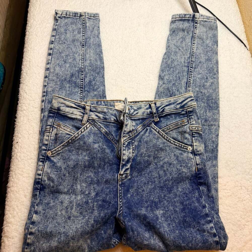 & Other Stories Acid Wash Skinny Jeans Size 30 Blue